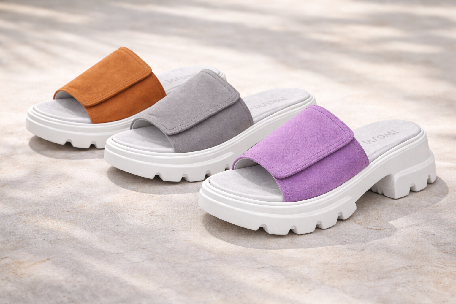 VITAFORM Damen-Pantolette Veloursleder Shock Absorber neue Sohle Maxima