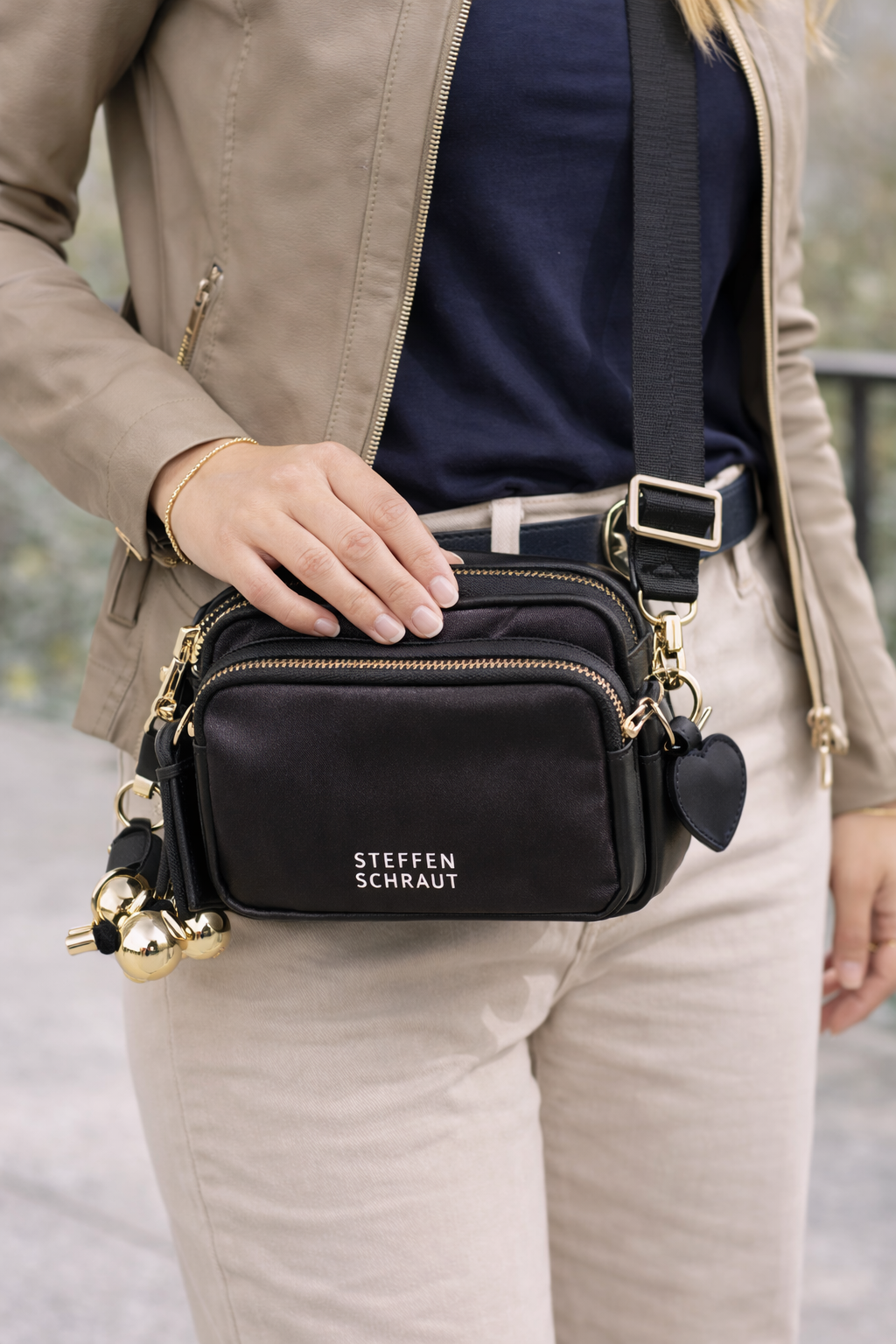 STEFFEN SCHRAUT Mini-Umhängetasche Nylon div. Fächer verst. Trageriemen