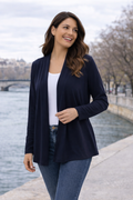 KIM & CO. Cardigan, Langarm Deluxe Brazil Knit Raffung im Rücken