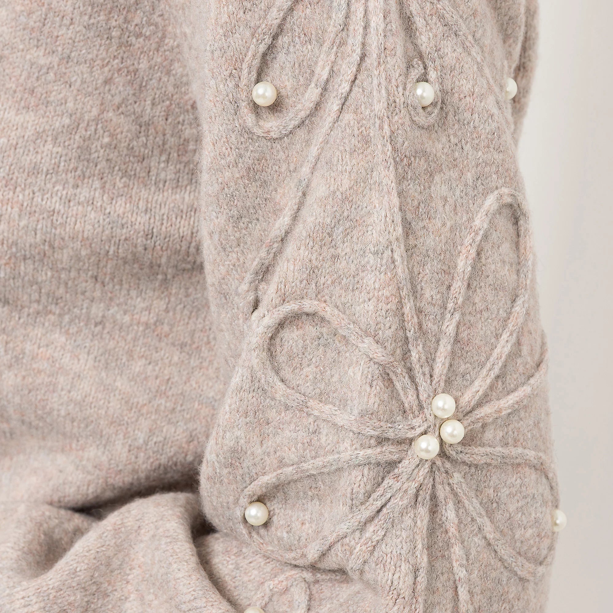 VIA MILANO Pullover, 1/1-Arm Rundhalsausschnitt Perlen