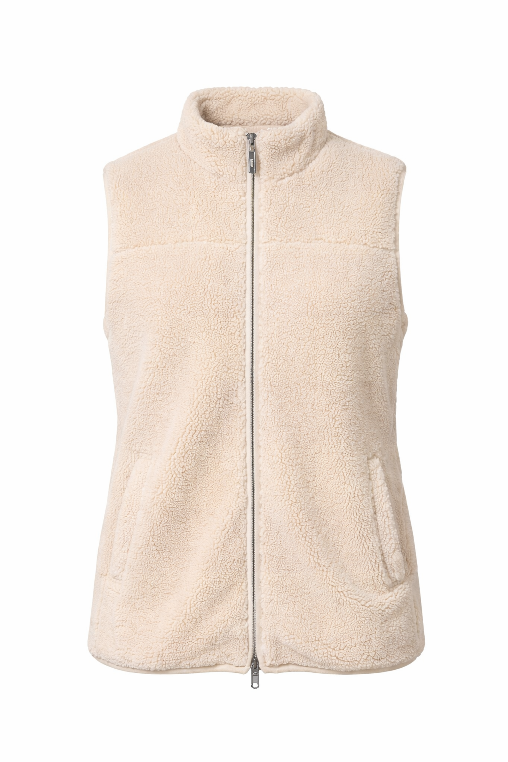 DENIM & CO. Weste, ohne Arm Teddy-Optik 2-Wege-Reißverschluss Eingrifftaschen