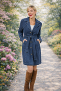 EVA LUTZ Jeansmantel mit Bindegürtel