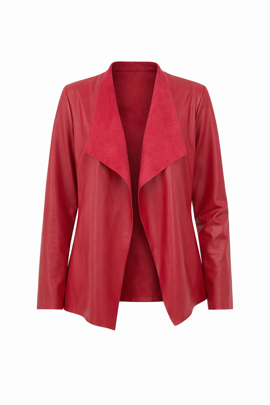 KIM & CO. Jacke, Langarm Soft-Leder-Optik offene Front leger