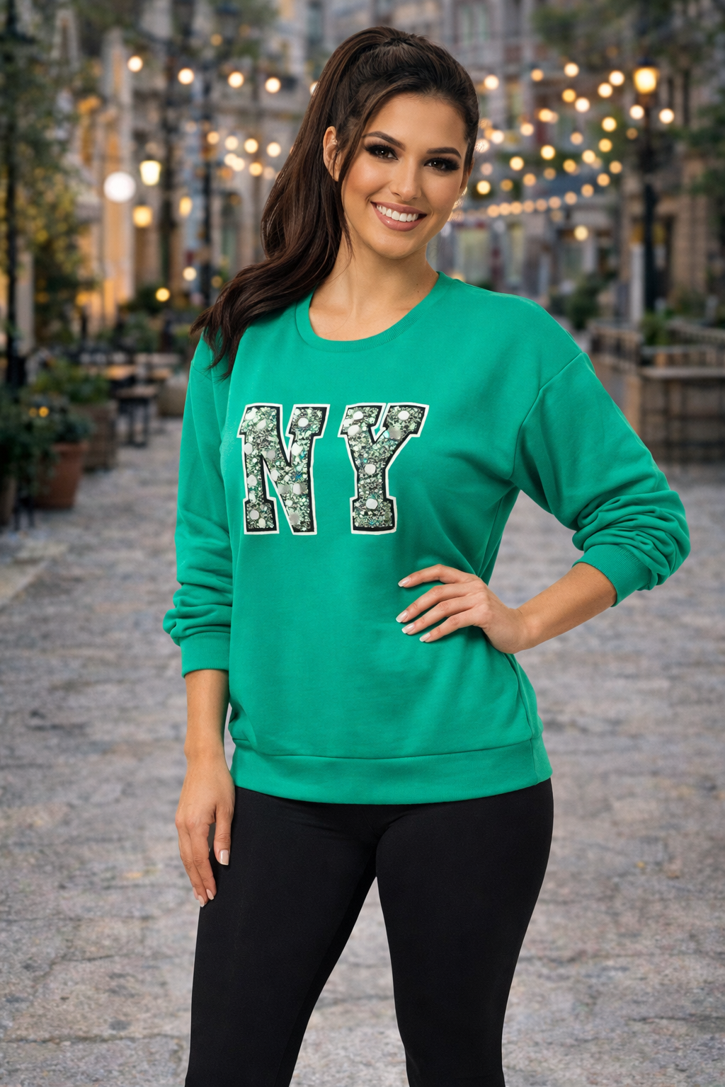 STEFFEN SCHRAUT Sweatshirt Rundhalsausschnitt mit Bestickung