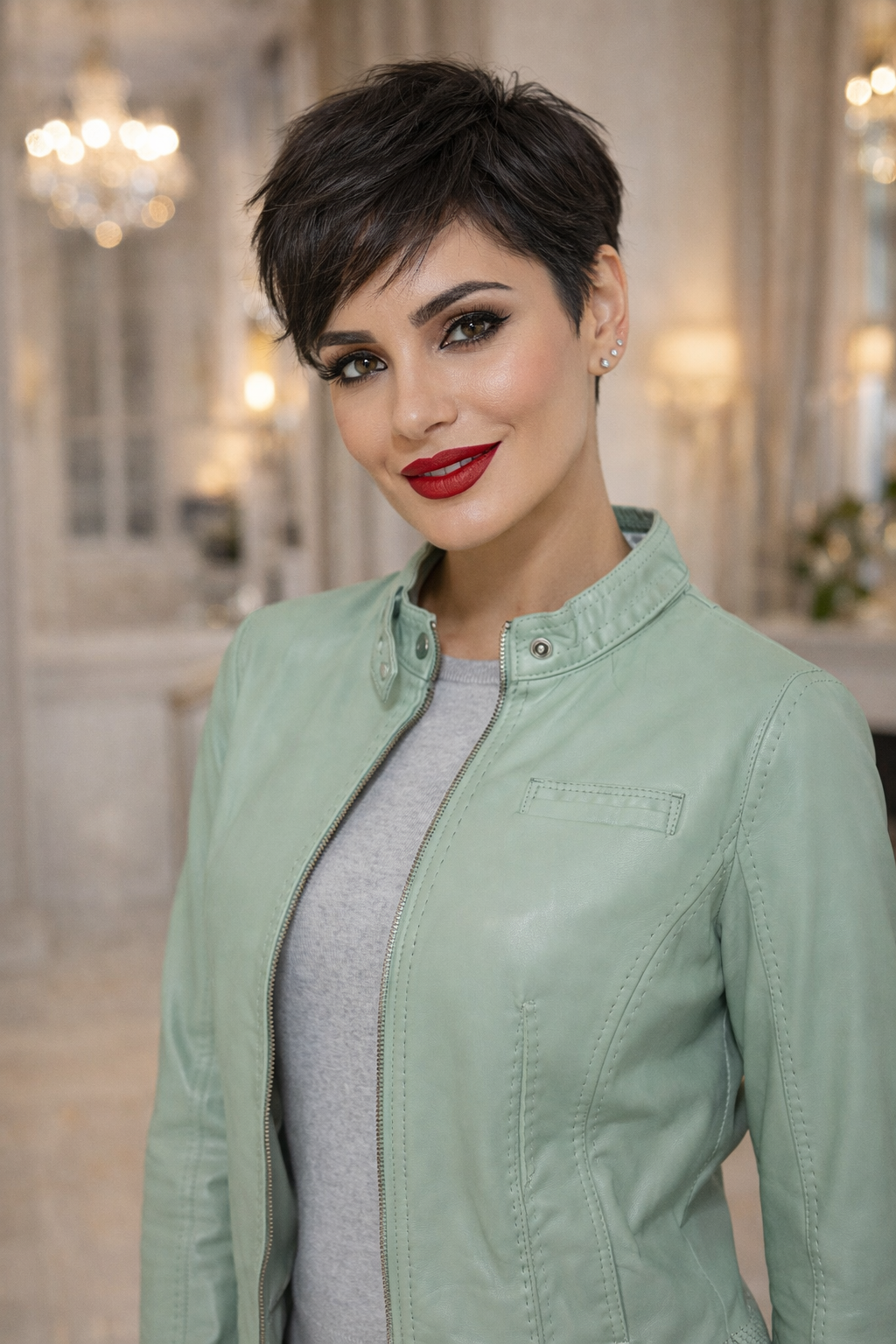 EVA LUTZ Lederjacke Lammnappa