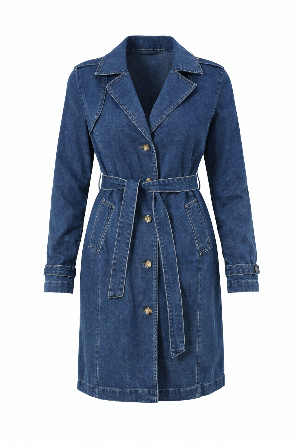 EVA LUTZ Jeansmantel mit Bindegürtel