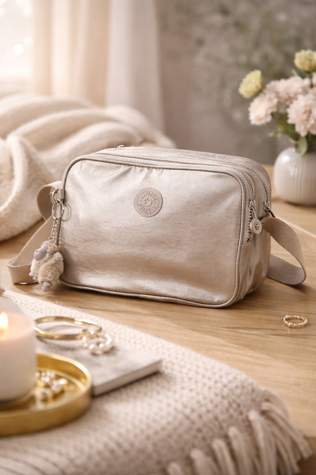 Midi-Umhängetasche Ashleen 2 Hauptfächer verstellbarer Riemen