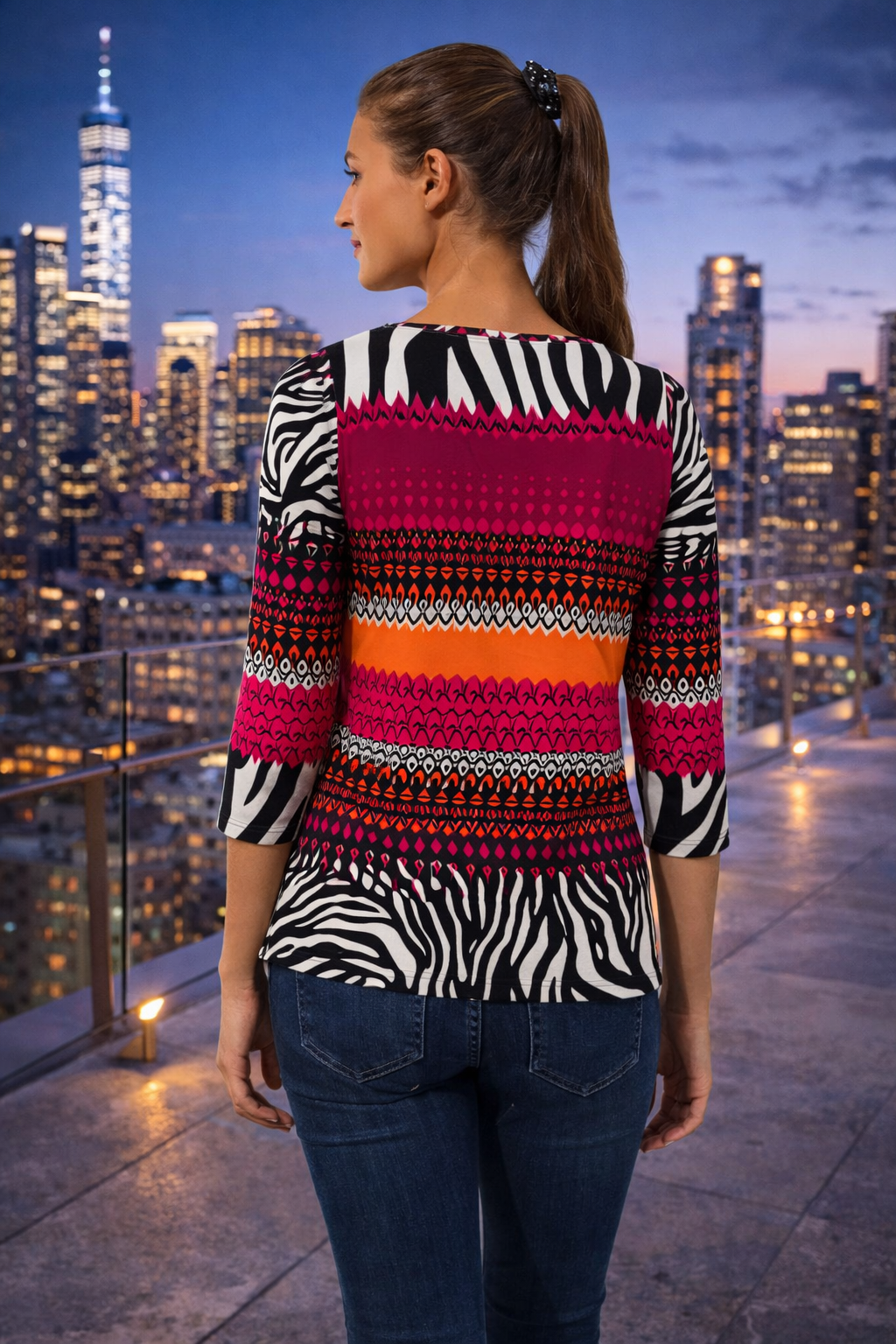 ANNI FOR FRIENDS Shirt, Asta 3/4-Arm Rundhalsausschnitt