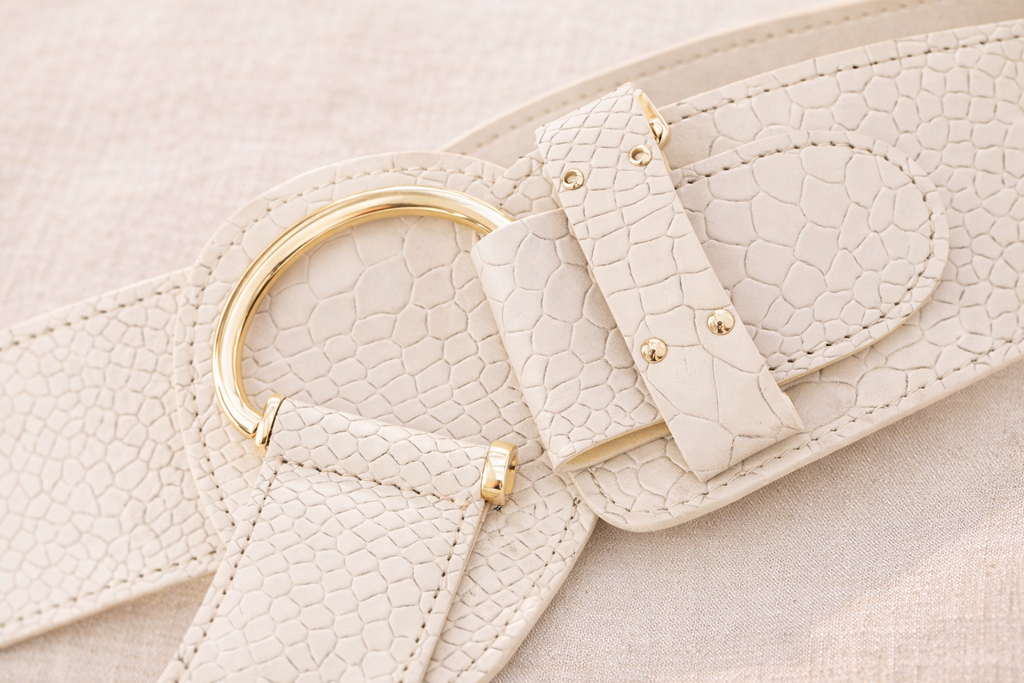 ANNI FOR FRIENDS Damen-Gürtel echt creme XS/S