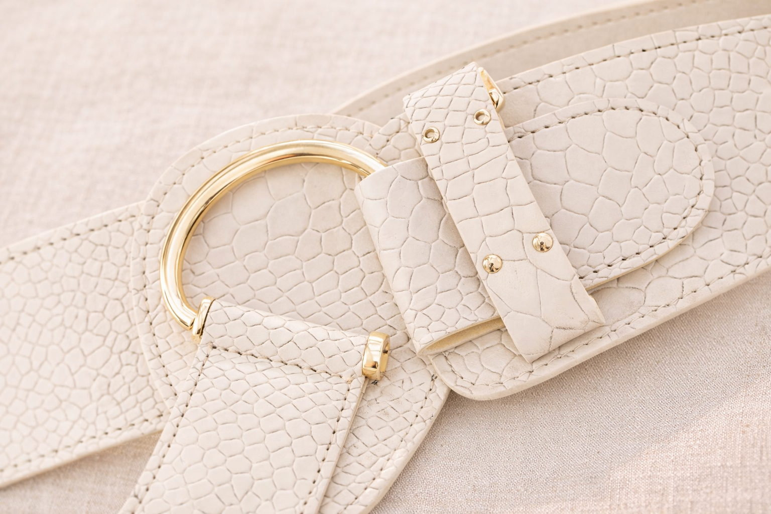 ANNI FOR FRIENDS Damen-Gürtel echt creme XS/S