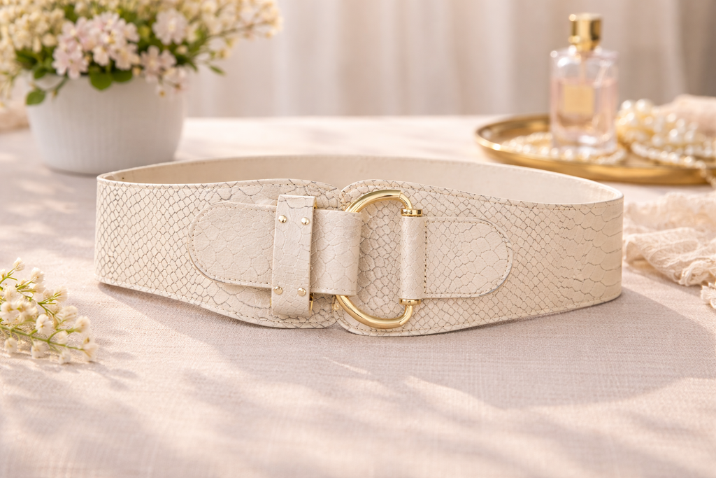 ANNI FOR FRIENDS Damen-Gürtel echt creme XS/S