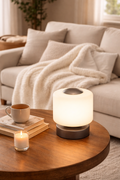 LUMIDA Looks LED-Tischleuchte Glas-Lampenschirm 3-fach Touchdimmer