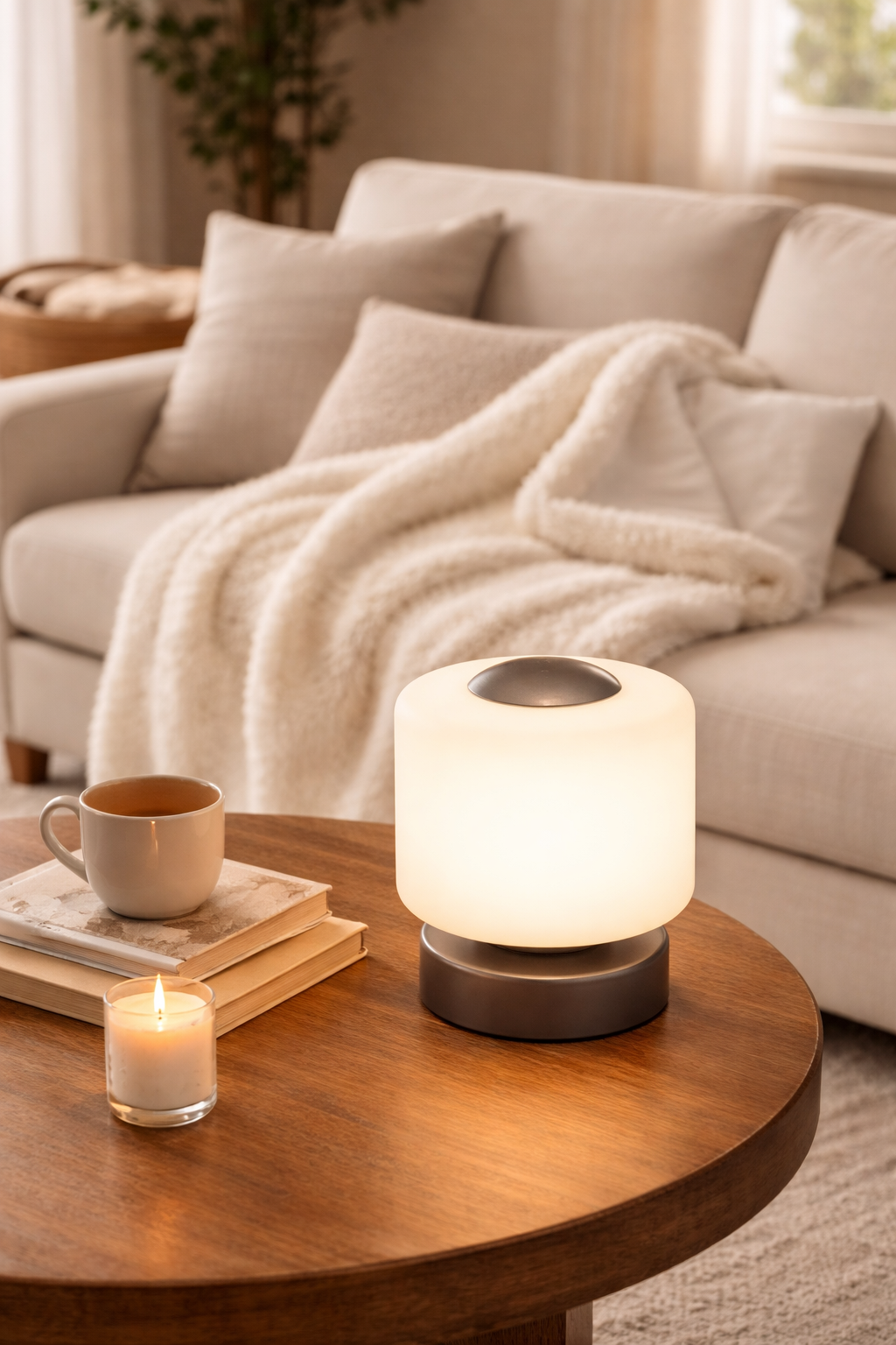 LUMIDA Looks LED-Tischleuchte Glas-Lampenschirm 3-fach Touchdimmer