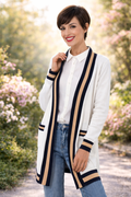 STRANDFEIN Cardigan offene Front aufgesetzte Taschen