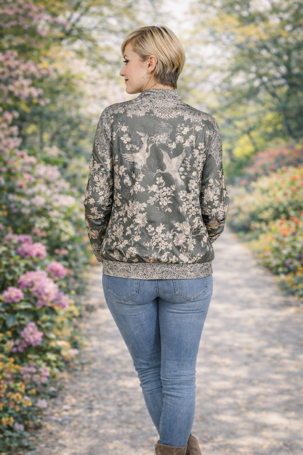 SCHIFFHAUER MUNICH Jersey Cardigan Stehkragen Strasssteinbesatz