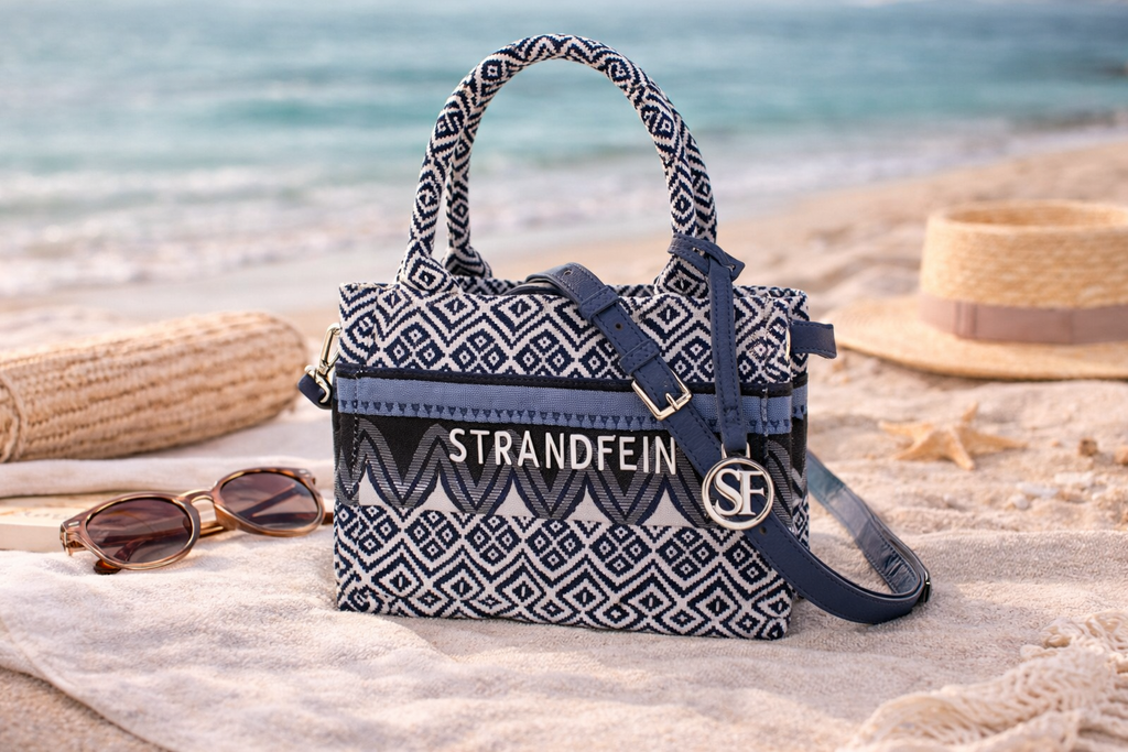 STRANDFEIN Henkeltasche Jacquard Logoanhänger div. Fächer