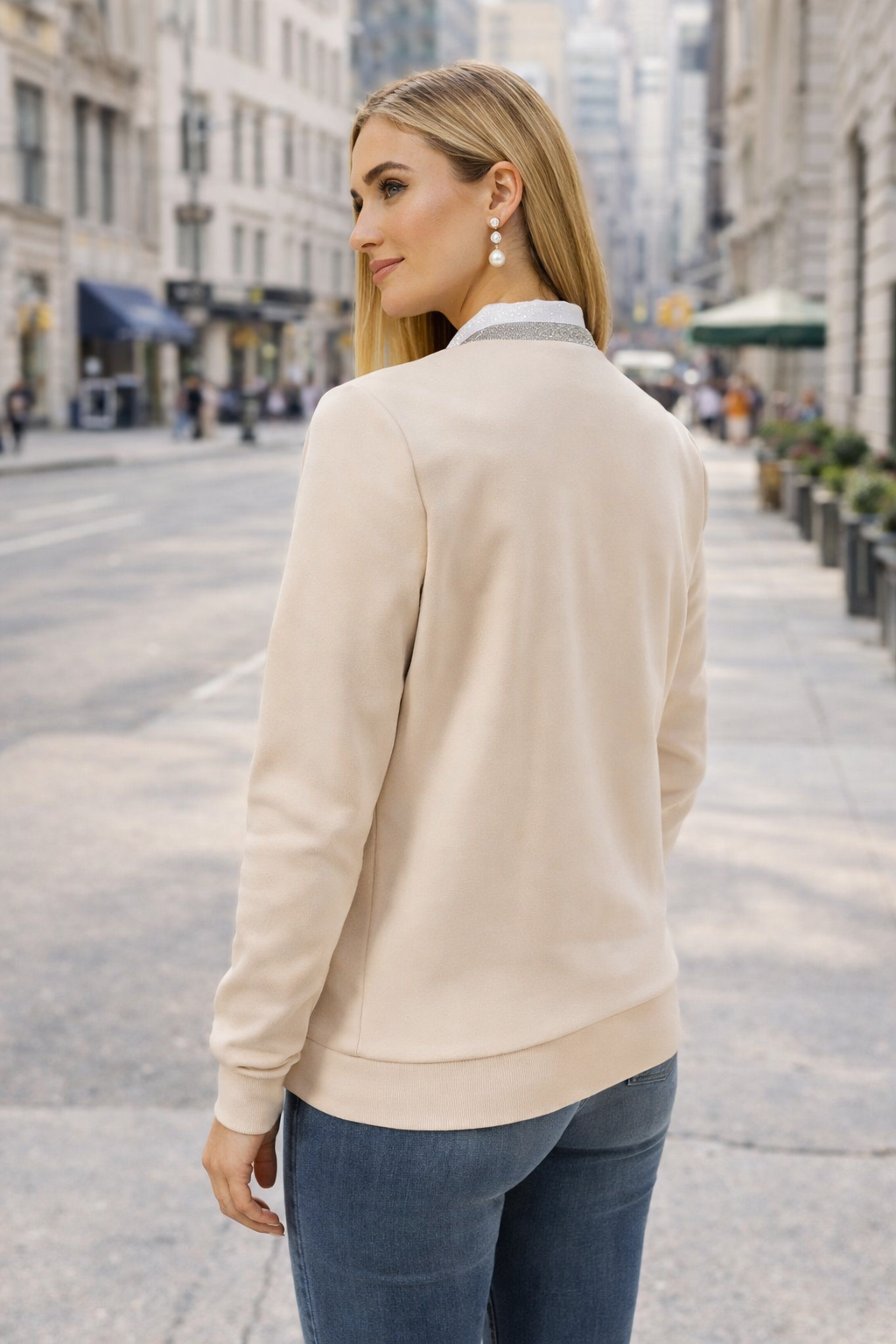 STEFFEN SCHRAUT Sweatjacke in Blousonoptik Zierkragen