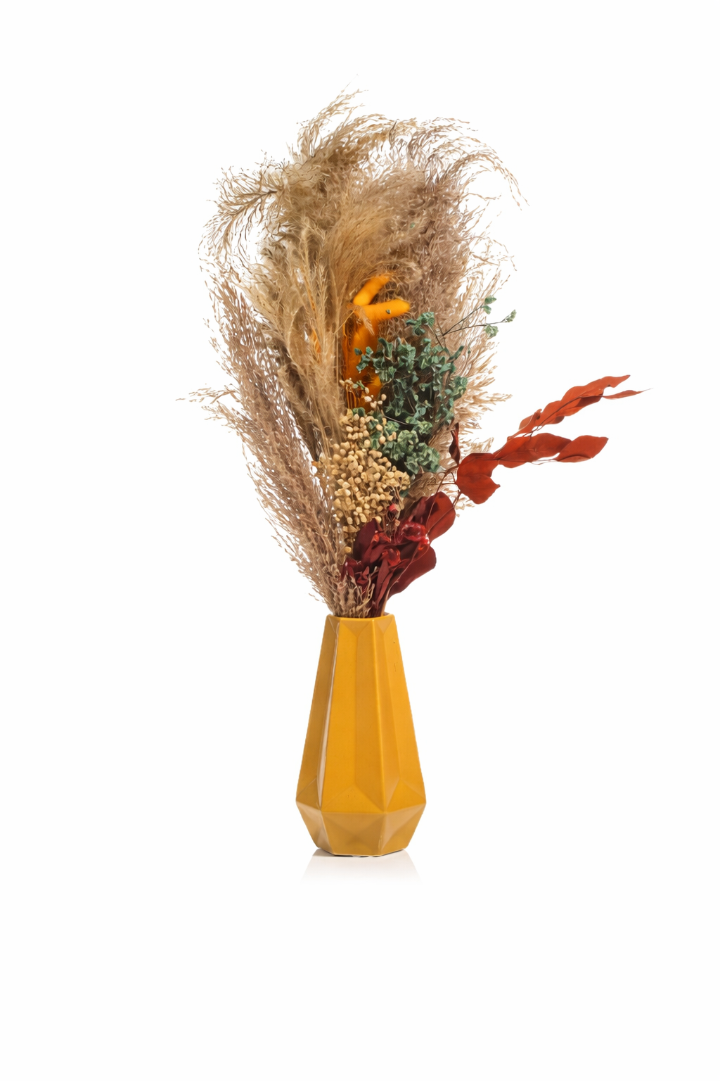 ABELLA Natura Trockenblumen Pampasgras Keramikvase Höhe ca. 70cm