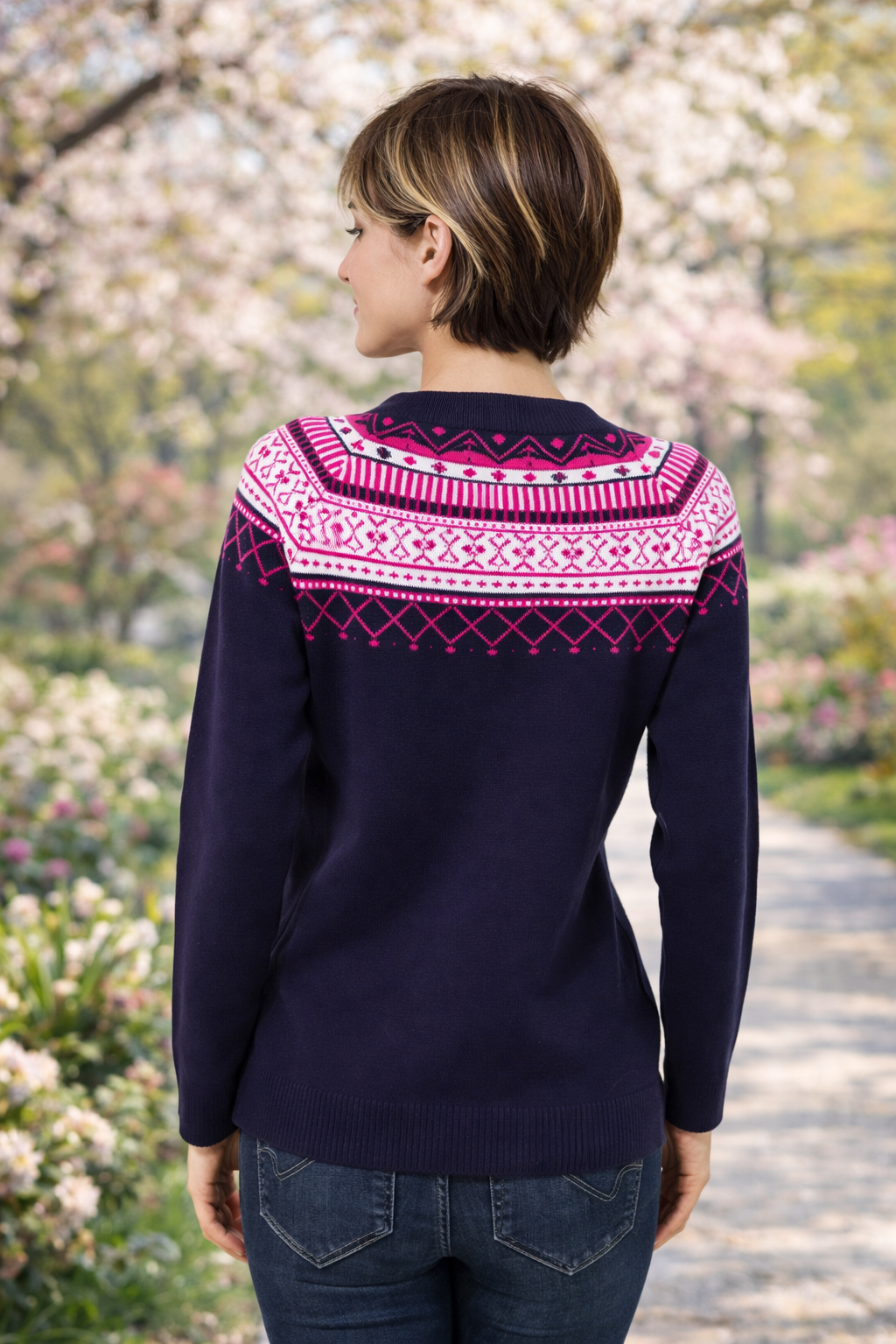 ANNI FOR FRIENDS Pullover, 1/1-Arm Rundhalsausschnitt