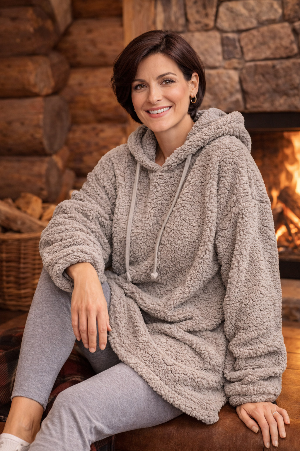 Damen- Oversize-Pullover uni