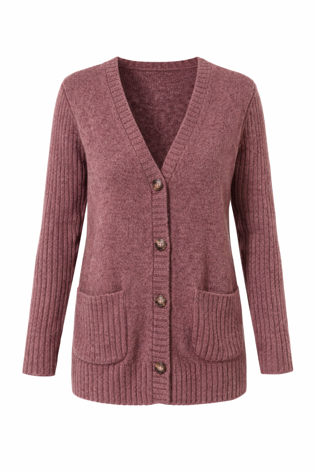 DINE 'N' DANCE Cardigan, 1/1-Arm aufgesetzte Taschen V-Ausschnitt
