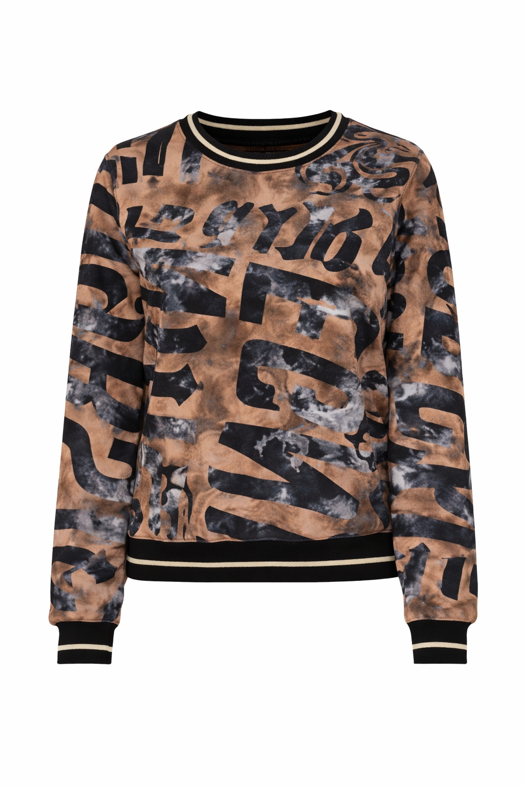 DINE 'N' DANCE Sweatshirt, 1/1-Arm Allover-Druck Rundhalsausschnitt