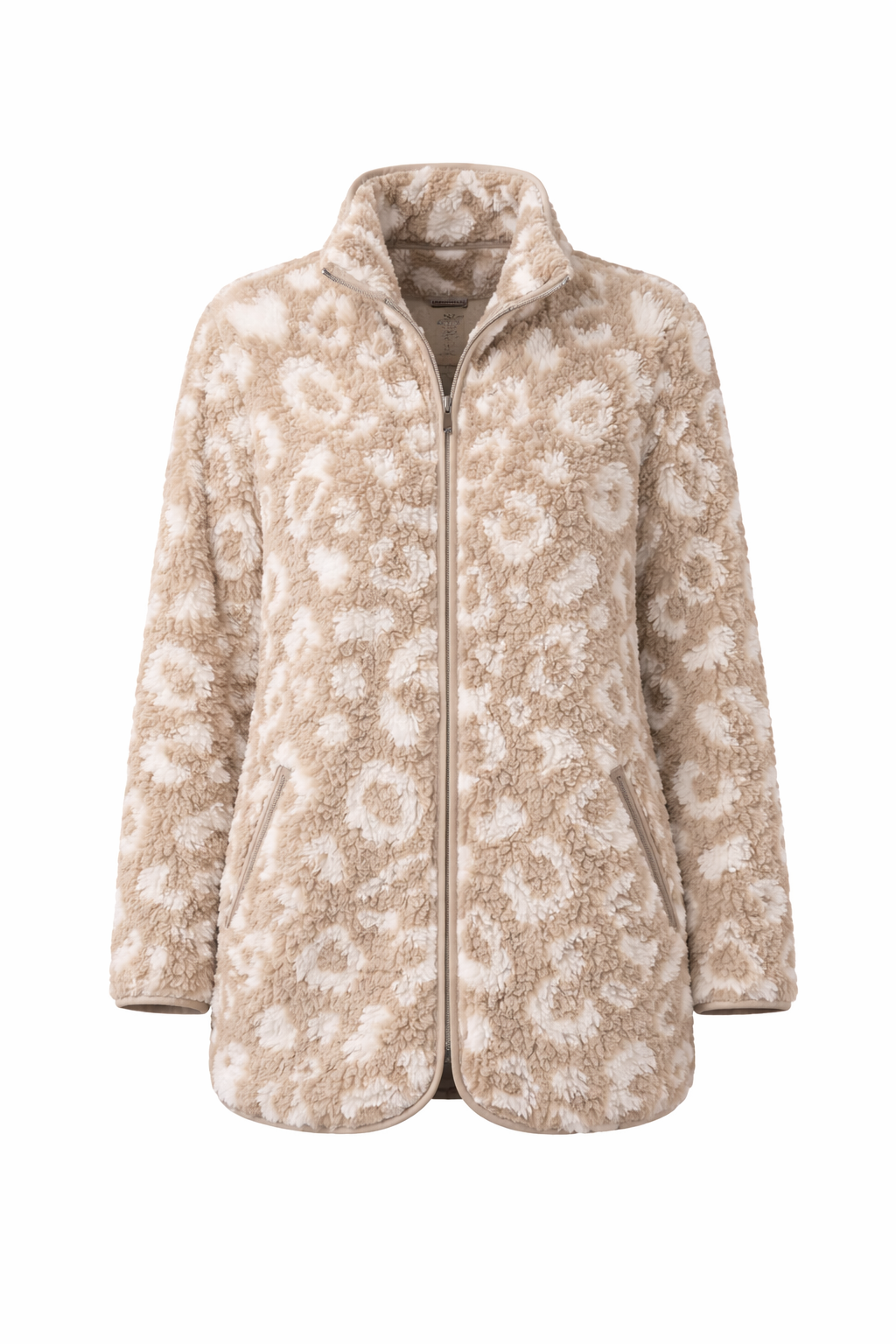 MONT CHALET Damen-Kuscheljacke uni Schäfchenfellimitat Kapuze