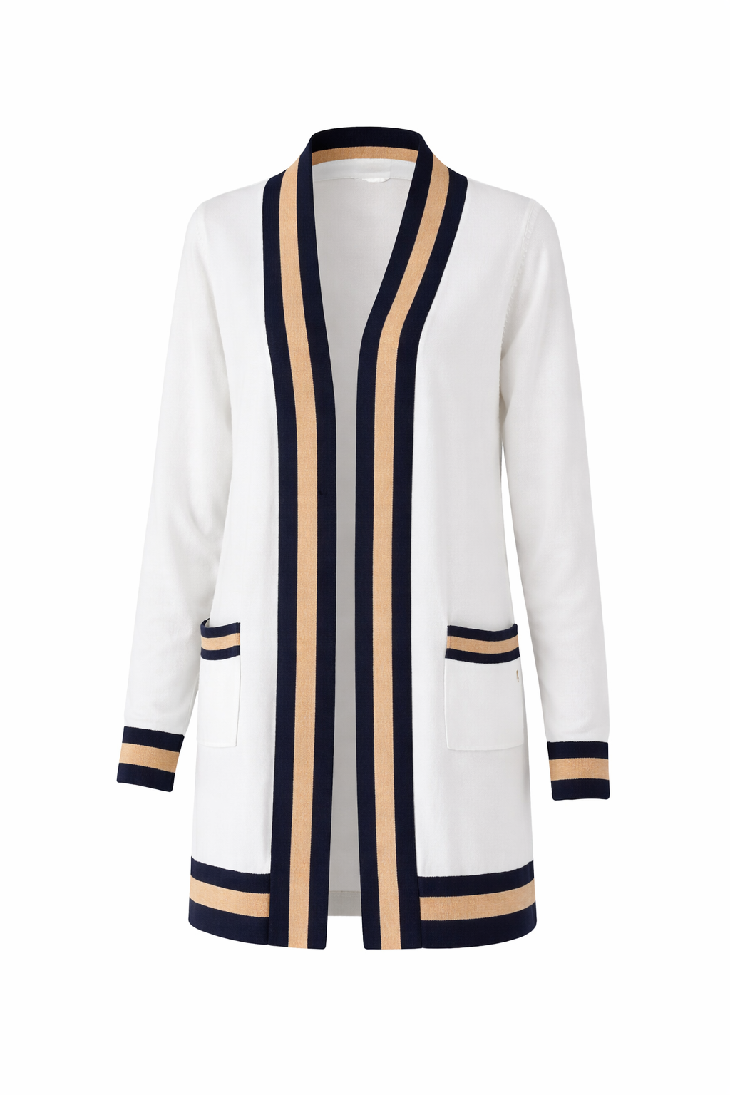STRANDFEIN Cardigan offene Front aufgesetzte Taschen