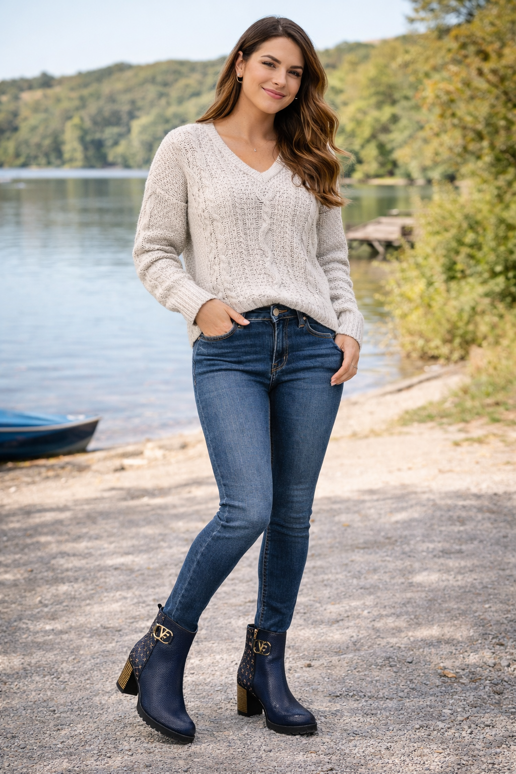 VITAFORM Damen-Stiefelette Hirschleder Signaturdruck Sohle Evelyn