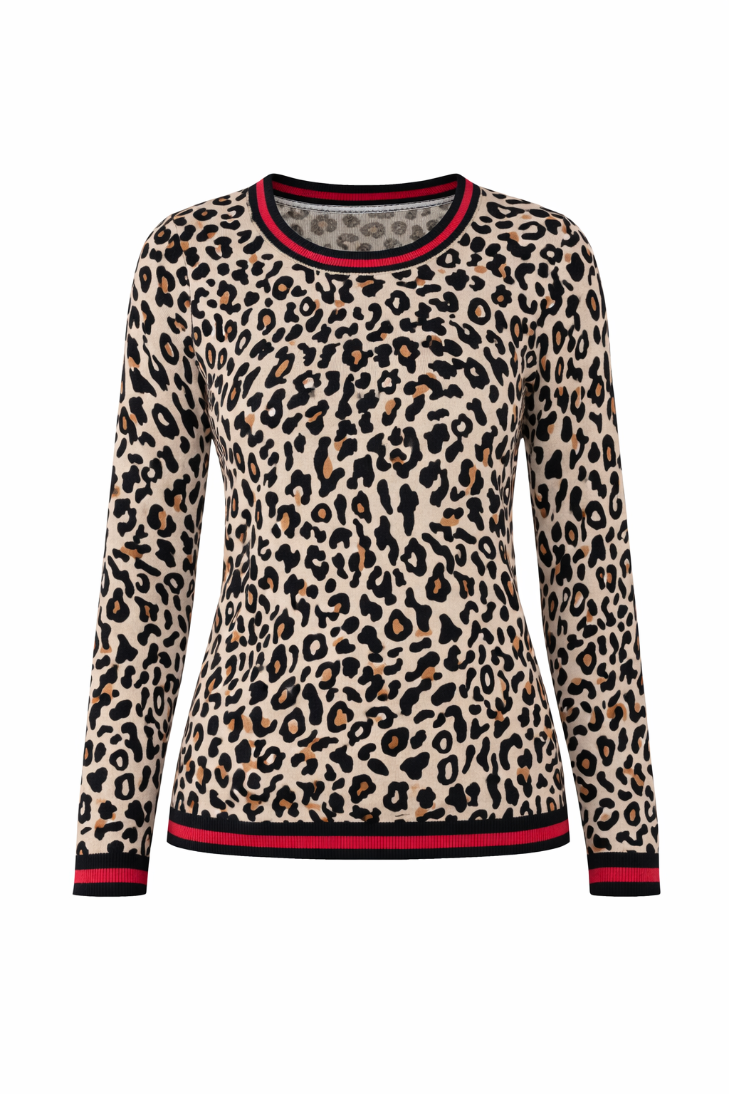 CASHMASOFT Pullover Rundhalsausschnitt Cashmeregriff Animal-Druck